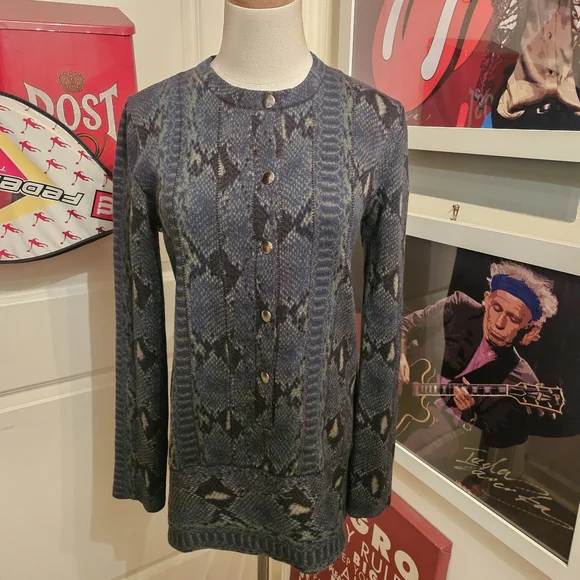 Chloé Vintage Mini Dress In Black Navy and Olive Tones. Runway Piece - Picture 1 of 10